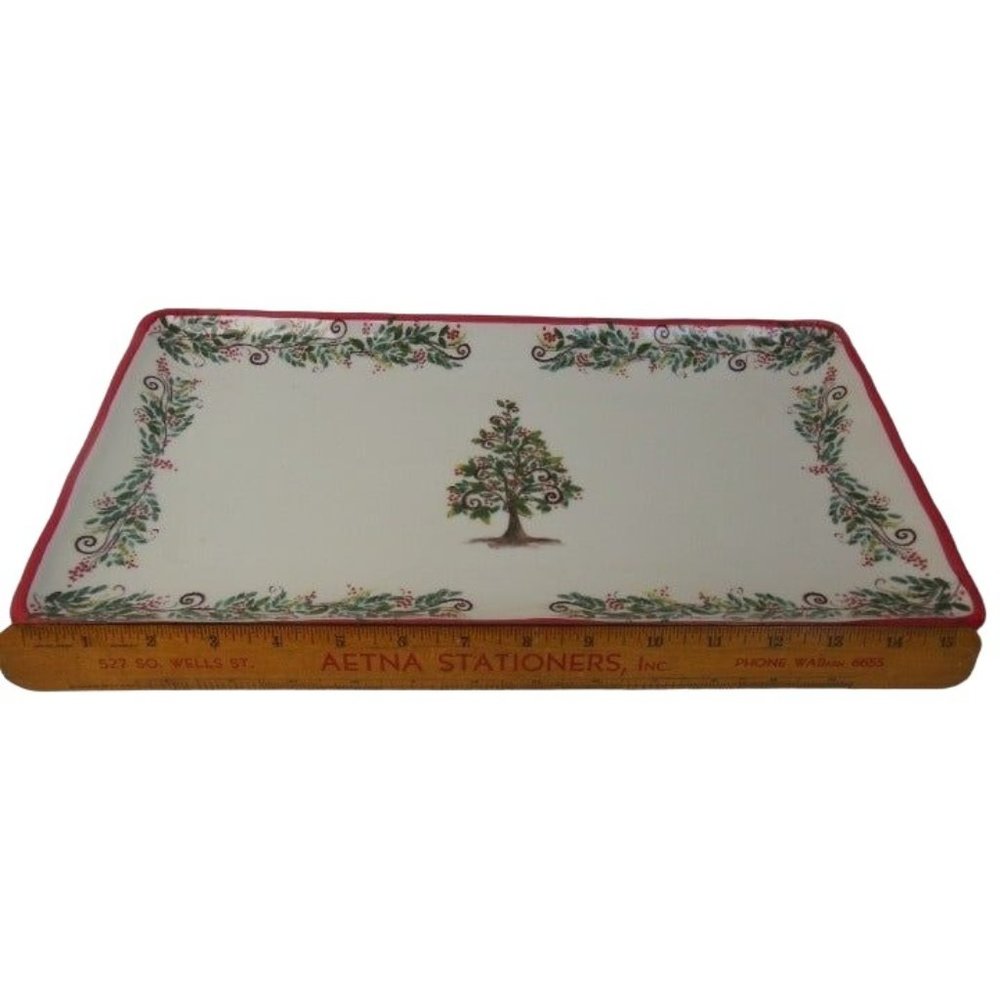 Christmas Tree Appetizer Serving Dish Bizzarri, Italy 16.5 in. by 8.5 in.